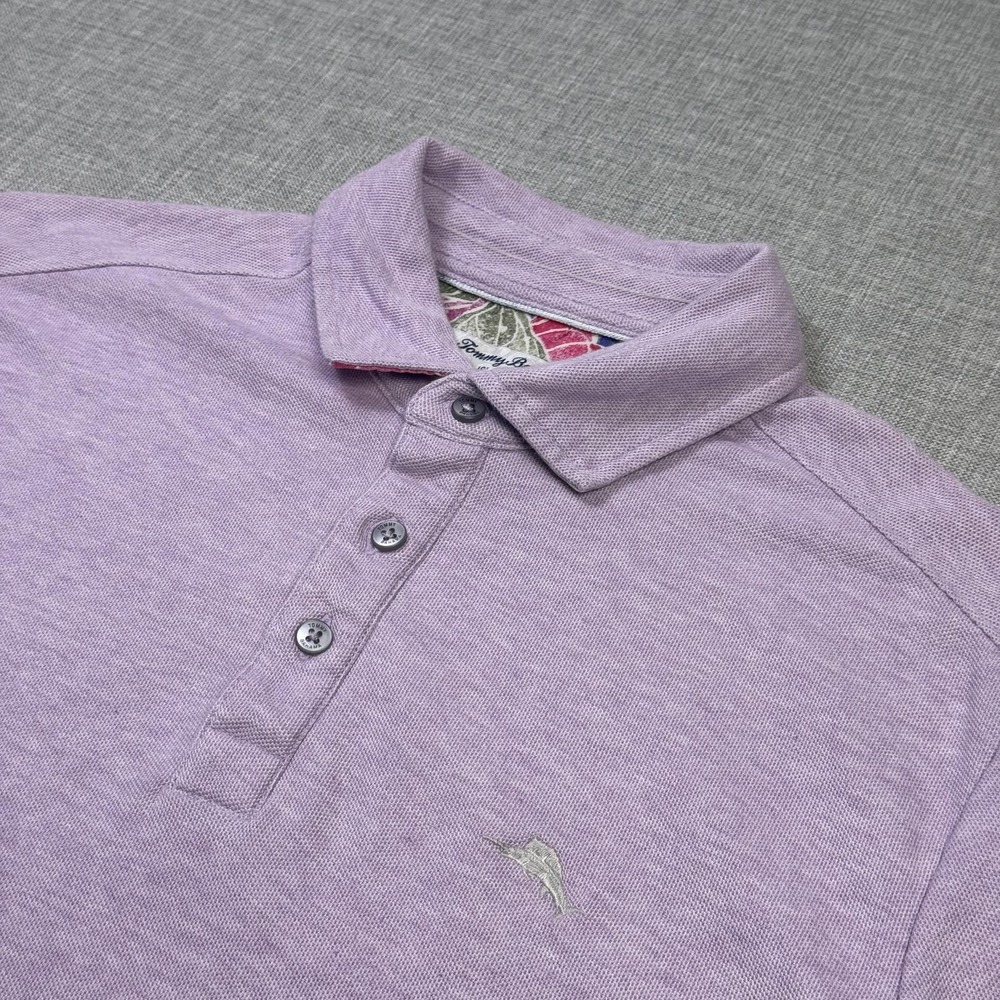 Tommy Bahama Island Zone Polo Shirt Mens Small Purple Supima Cotton Polyester